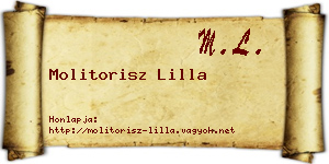 Molitorisz Lilla névjegykártya